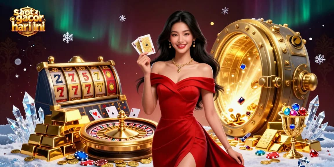 Rasakan sensasi slot gacor hari ini dengan grafis 3D yang menakjubkan dari seorang wanita glamor yang memegang kartu emas.
