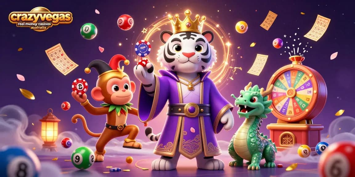 Experience the magic of crazyvegas real money casinos australia with vibrant characters and dynamic casino elements.
