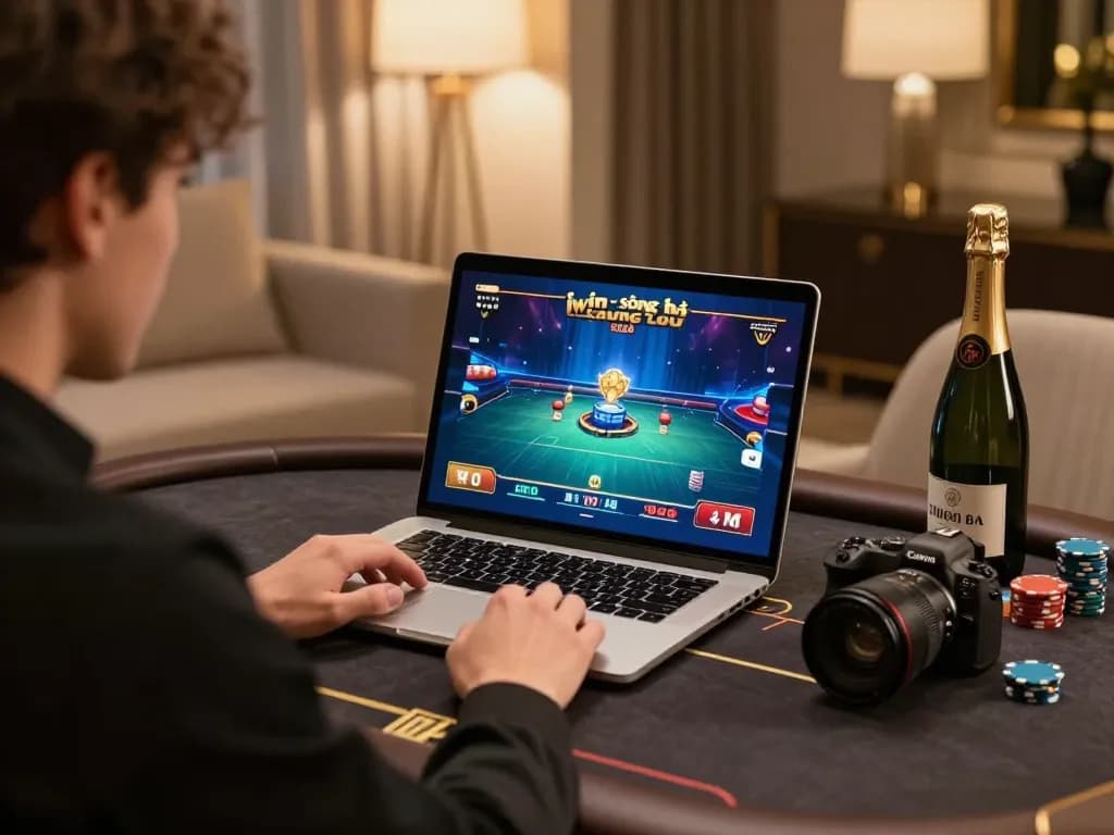 Experience iwin - sòng bài thượng lưu with elegant poker gameplay at home, showcasing luxury and excitement