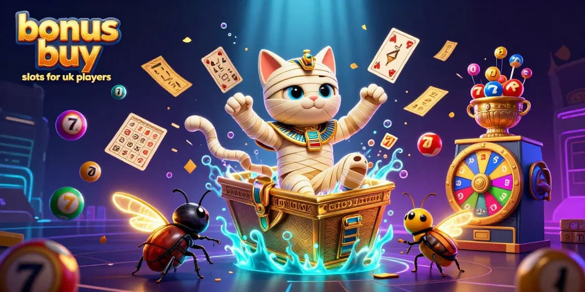 Experience the thrill of bonus buy slots for UK players with exciting animated casino elements.