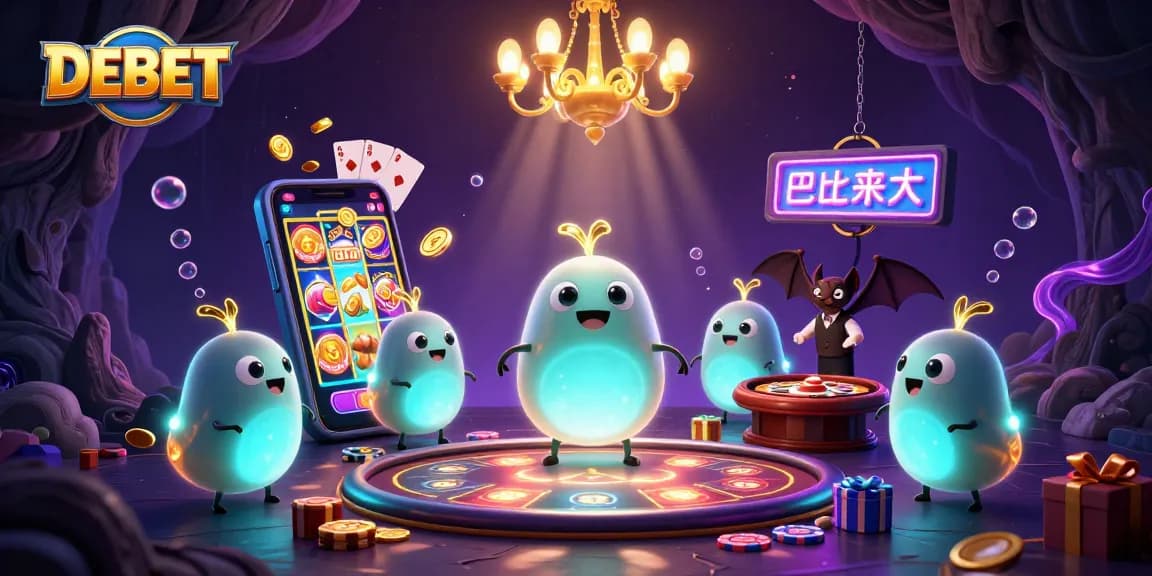 DEBET lights up the cave casino with glowworms and winning game elements for players.