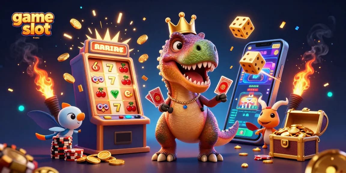 Experience thrilling game slot online action with playful characters and vibrant casino elements.