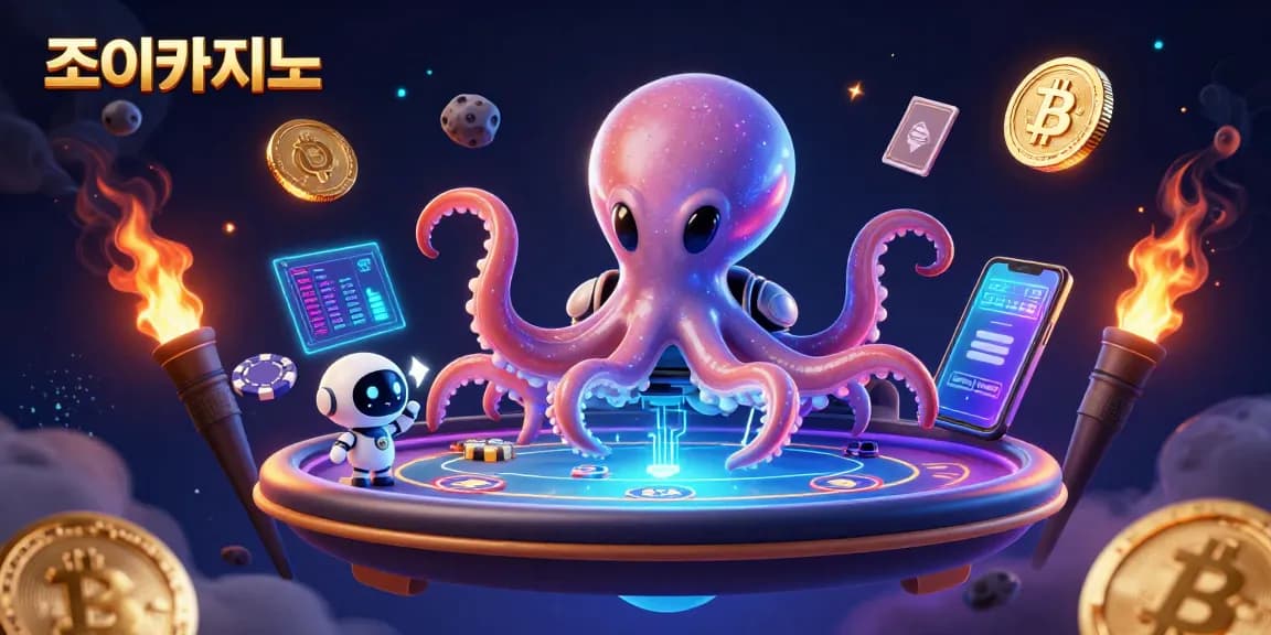 Join 조이카지노 for thrilling gameplay with glowing neon NFTs and crypto elements!