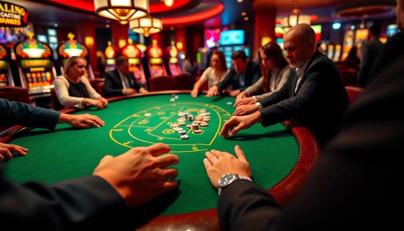 Experience thrilling gameplay at https://l444.art/ with vibrant casino tables and intense players.