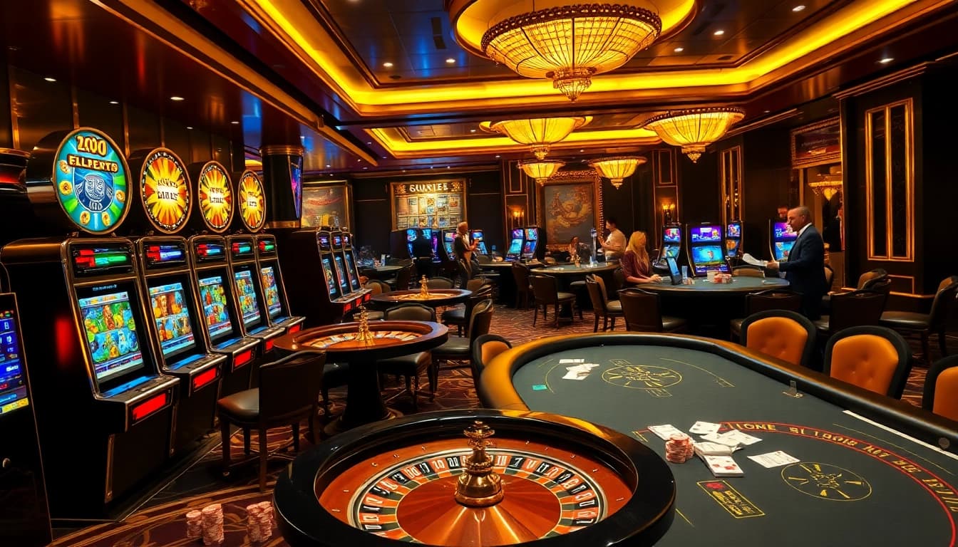 Excited players enjoying gaming at mk8th.net's luxurious casino.