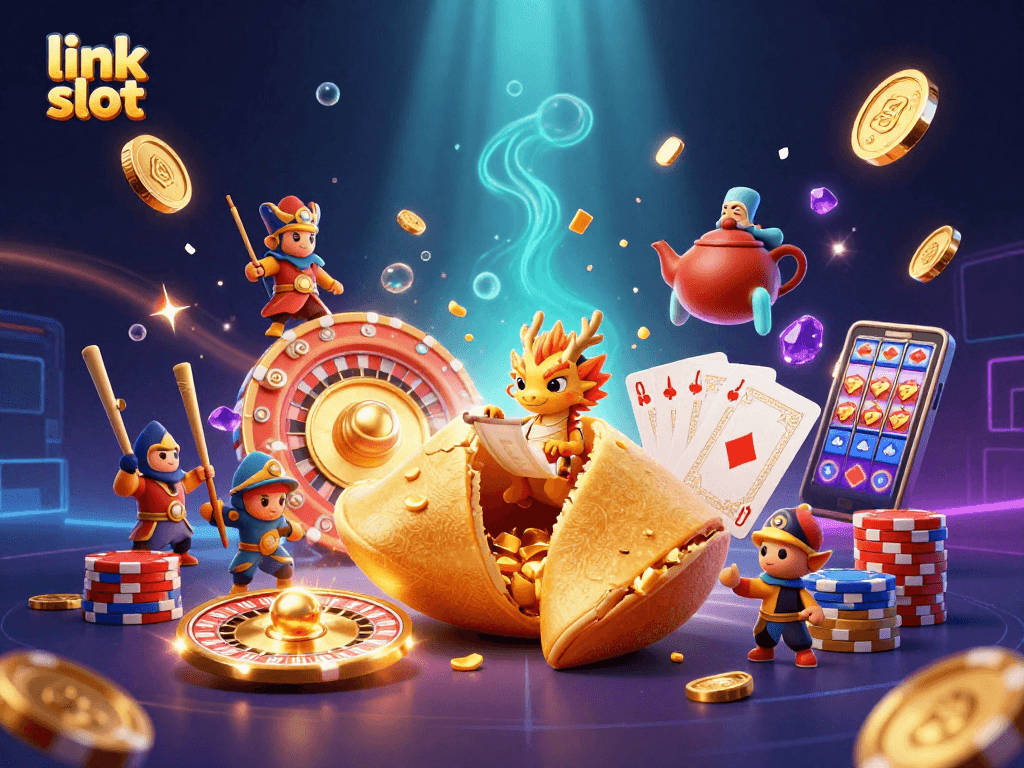 Engaging interactive scene of a link slot game with a dragon and golden elements, showcasing dynamic casino action.