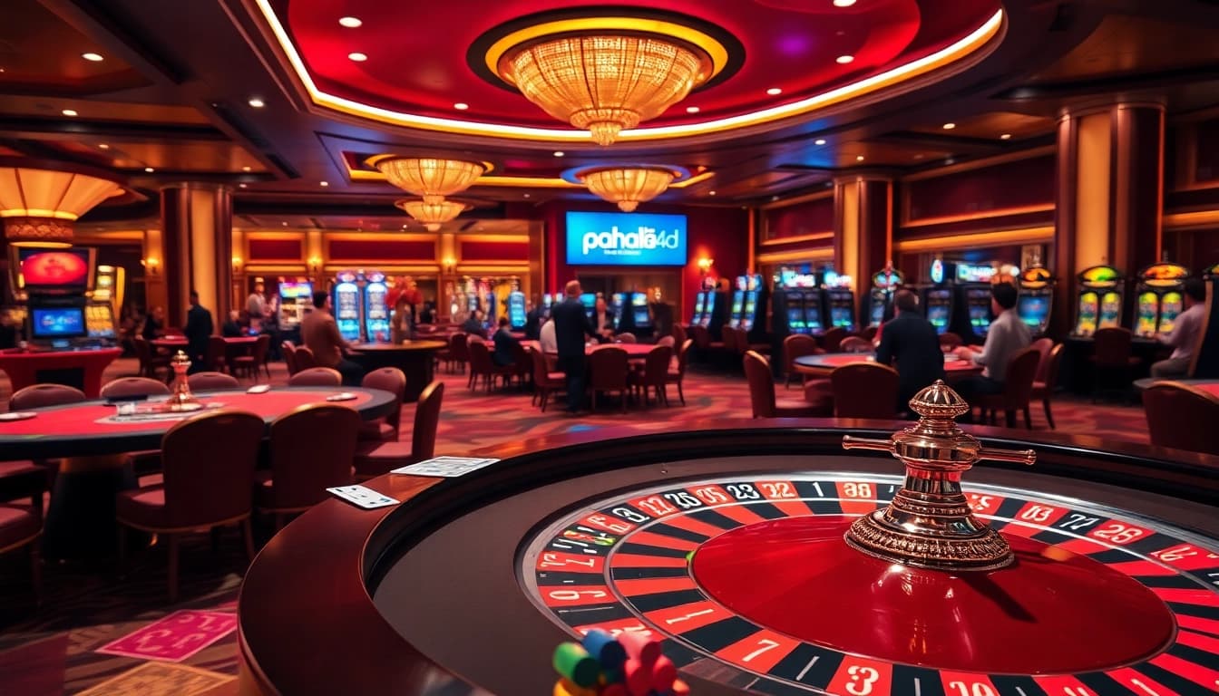 Engaged players at a lavish casino showcasing the excitement of pahala4d gaming.