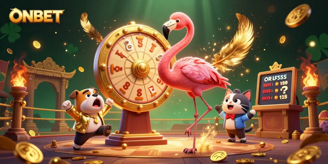 Experience thrilling gameplay at ONBET with a vibrant 3D casino illustration showcasing excitement and winnings.