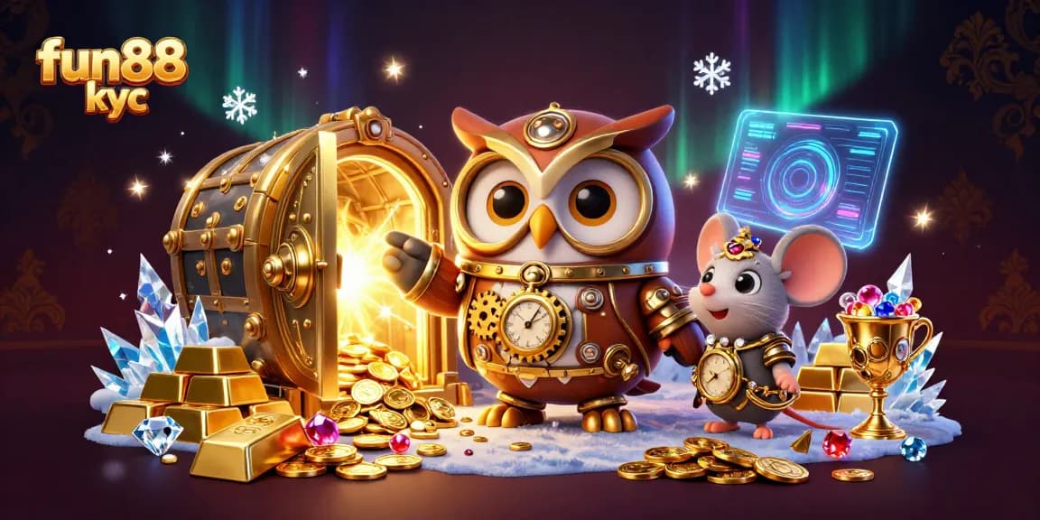 Khám phá thế giới vui nhộn và hấp dẫn của fun88 kyc với hình ảnh sôi động và trang trí lấp lánh từ casino.