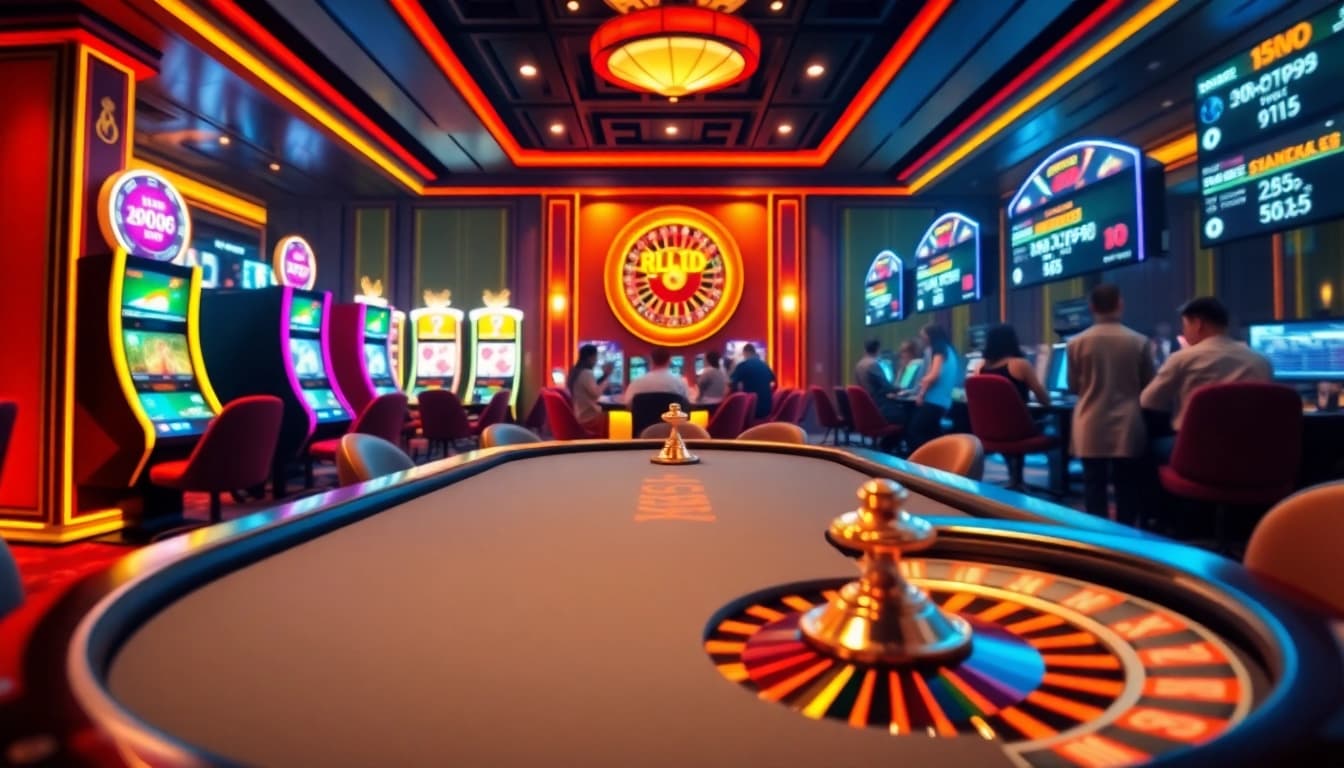 Experience the thrill of gambling at Luck8 with players engaging at a dynamic poker table.