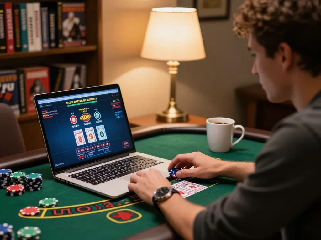 Player engaging in intense blackjack gameplay at dn88 online casino, showcasing strategic betting and excitement.