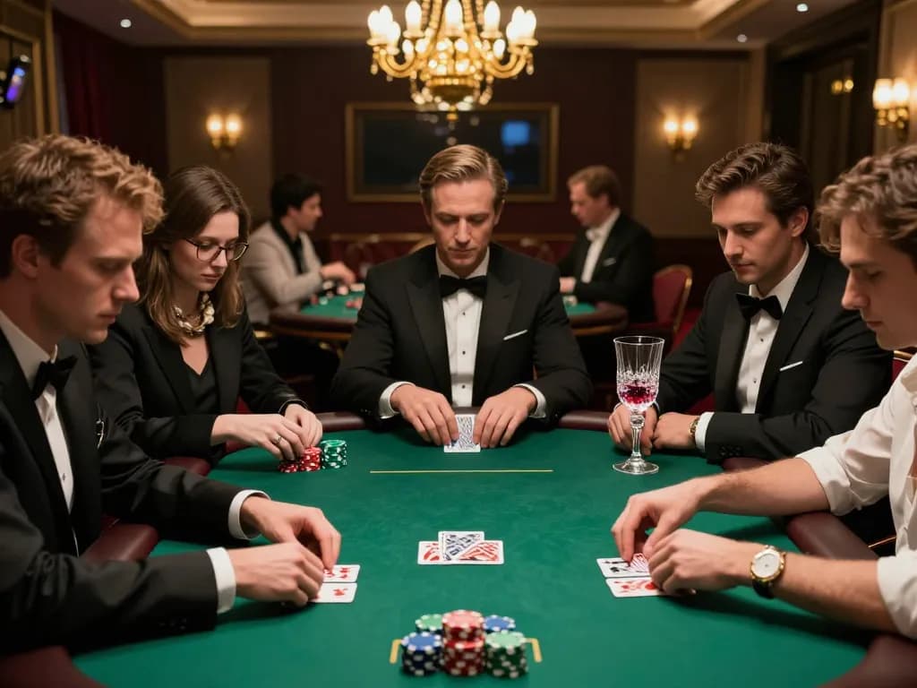Players strategizing their bets in an exclusive 88i high-roller poker room, showcasing a luxurious gaming experience.