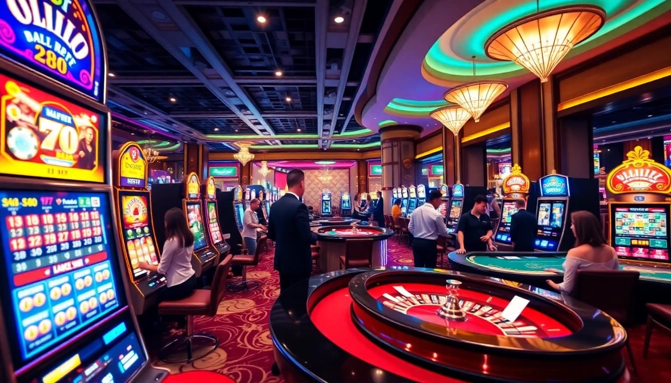 Experience the excitement of gambling at RR88 with vibrant casino visuals and engaging game action.