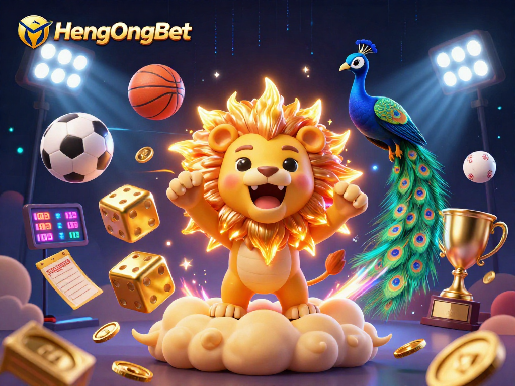 Experience the thrill of HengOngBet with this vibrant illustration of celebratory casino elements.
