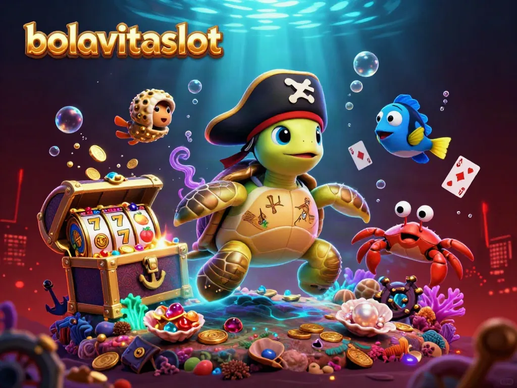 Engage with bolavitaslot's exciting environment featuring animated slot reels and vibrant underwater treasures.
