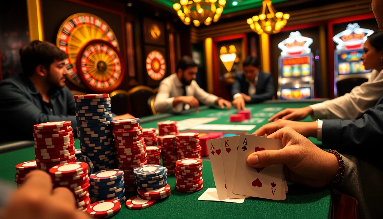 Engaged players enjoying a high-stakes game at the ClubGG poker club.