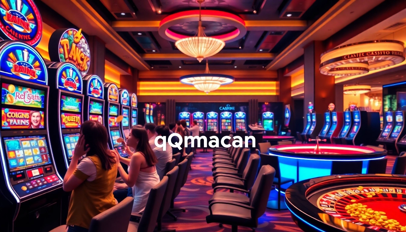 Experience the excitement of qqmacan with vibrant slot machines and enthusiastic players.
