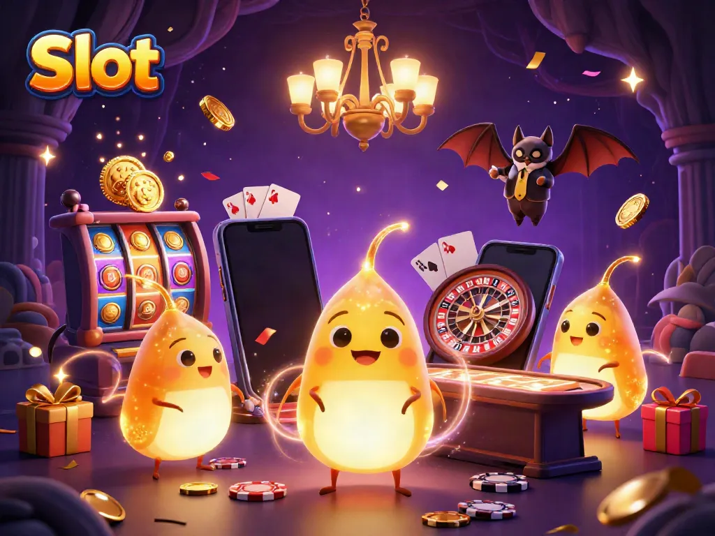 Aktivitas bermain Slot di kasino gua oleh tim glowworms dengan dealer kelelawar.