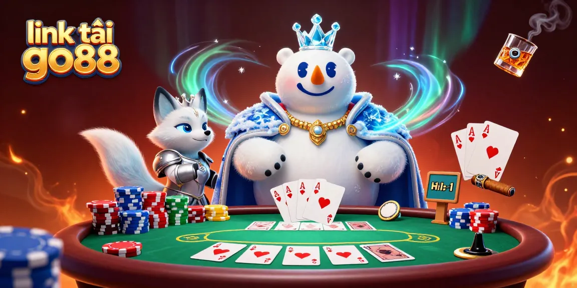 Play poker and win with link tải go88, an enticing scene of a casino adventure.