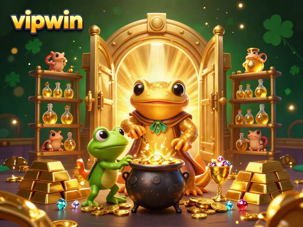 Experience the magic of vipwwin as cartoon characters uncover gold in an enchanting medieval casino.