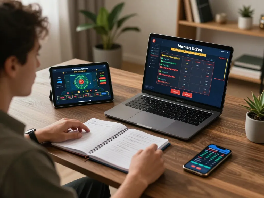 Pemain menganalisis peluang kenzototo saat terlibat dalam permainan dealer langsung online.