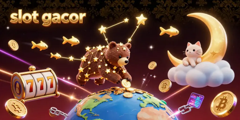 Spin the reels and experience slot gacor adventures surrounded by magical cryptocurrency elements.