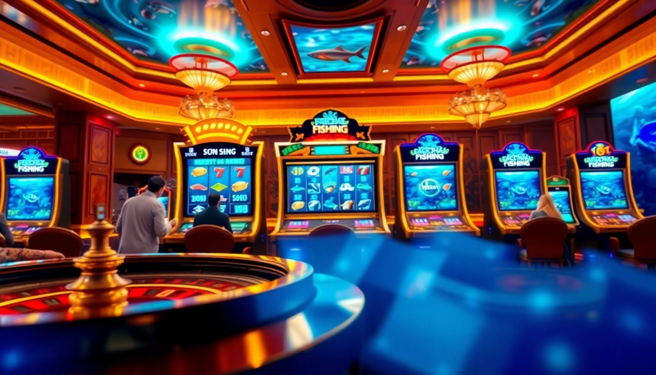 Experience Fa Chai Fierce Fishing เล่นง่าย with vibrant casino excitement in a fishing-themed slot scene.
