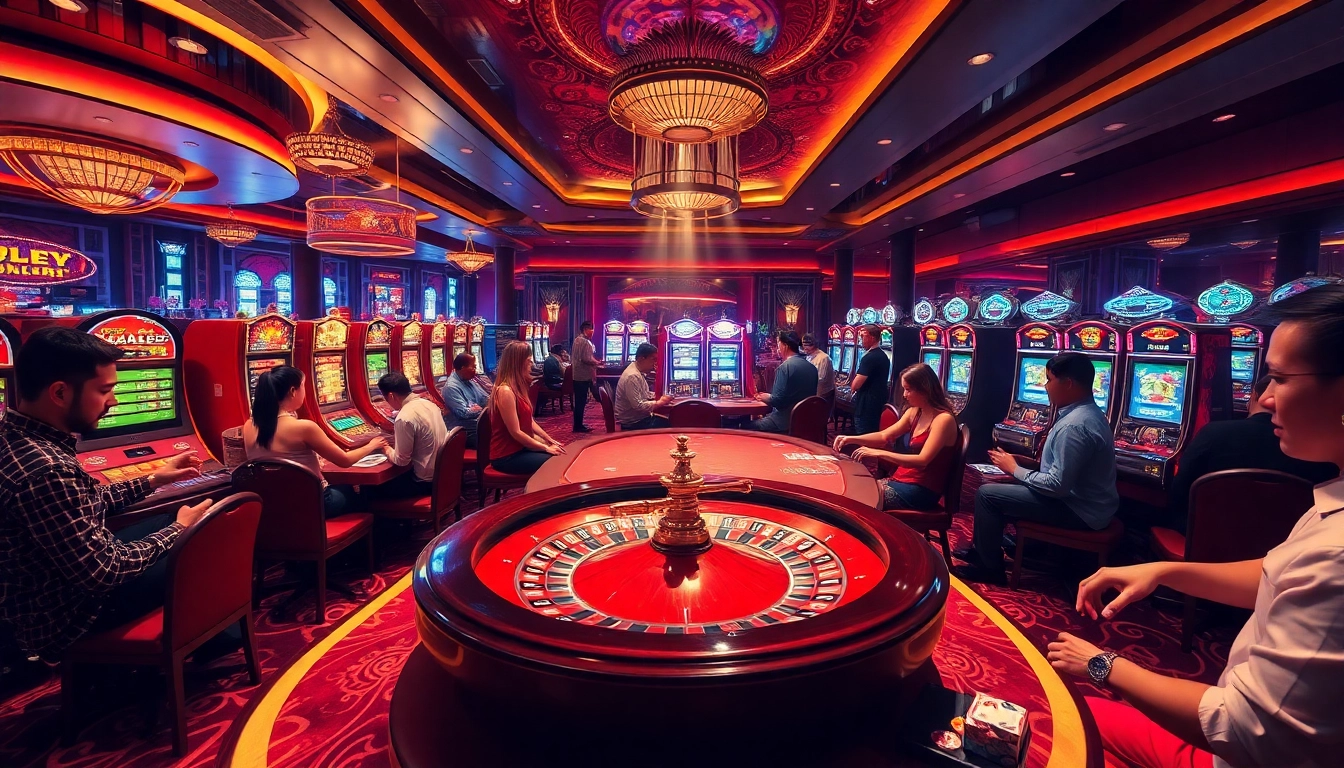 Engaging roulette game at a luxurious casino setting representing https://rr88sn.com/. Excitement and thrill in every spin!