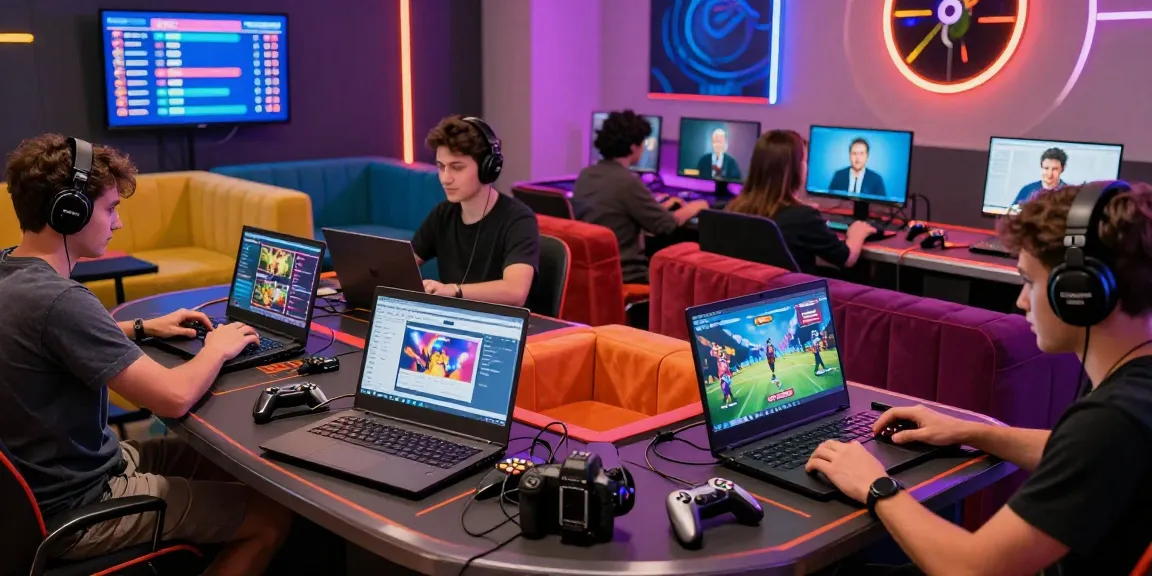 The exciting online gaming scene at mahajitu with diverse players enjoying their experience, showcasing vibrant neon lights and engaging game interfaces.