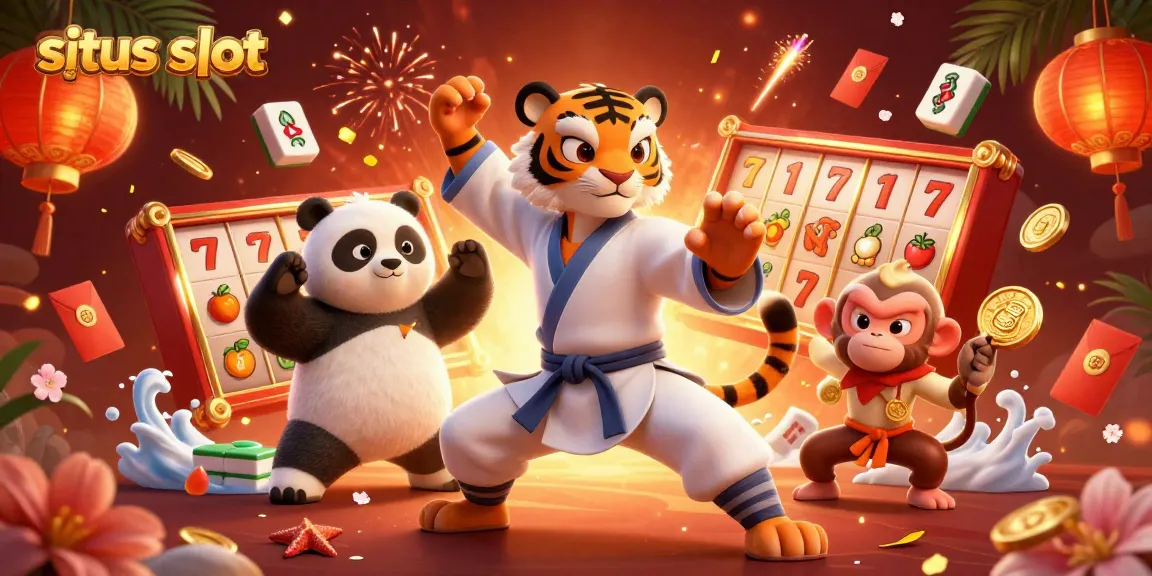 Menangkan permainan situs slot terbaik dengan keberuntungan dari karakter kucing kung fu dan panda.