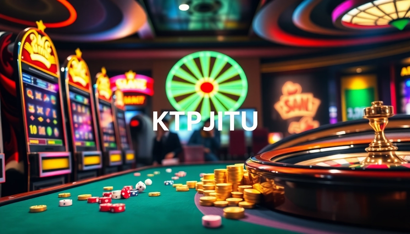 Experience thrilling gameplay at KTPJITU with vibrant slot machines and luxurious casino ambiance.