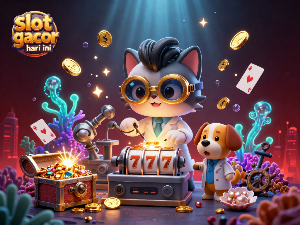 Experience the excitement of slot gacor hari ini with dynamic casino scenes featuring vibrant characters and rich game elements.