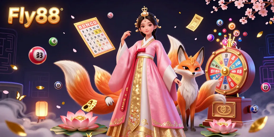 Experience the thrill of Fly88 with vibrant lottery balls and dynamic visuals in this exciting casino scene.