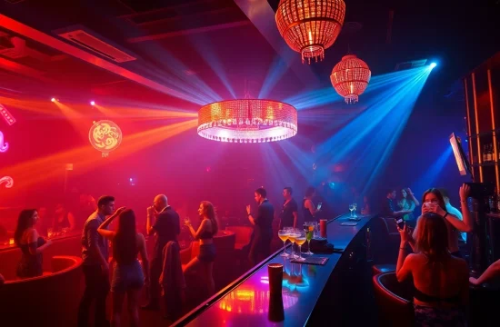 Night club sxm nightlife experience at Club Noir with vibrant lights and luxury atmosphere.