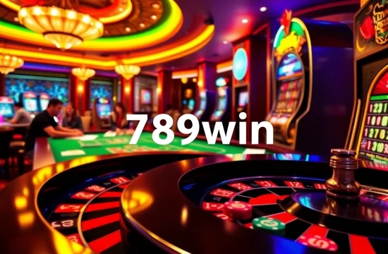 Experience the excitement of 789win with luxurious casino elements like roulette, poker chips, and jackpot slots.