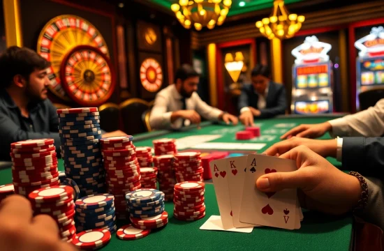 Engaged players enjoying a high-stakes game at the ClubGG poker club.