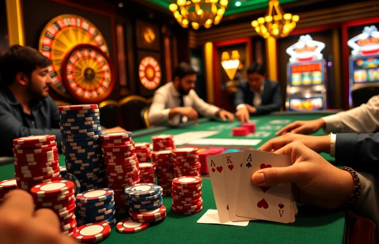 Engaged players enjoying a high-stakes game at the ClubGG poker club.