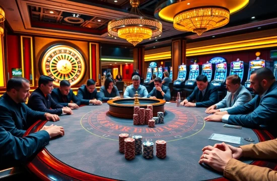 Experience thrilling gameplay at 789betevents with players celebrating wins at luxurious casino tables.