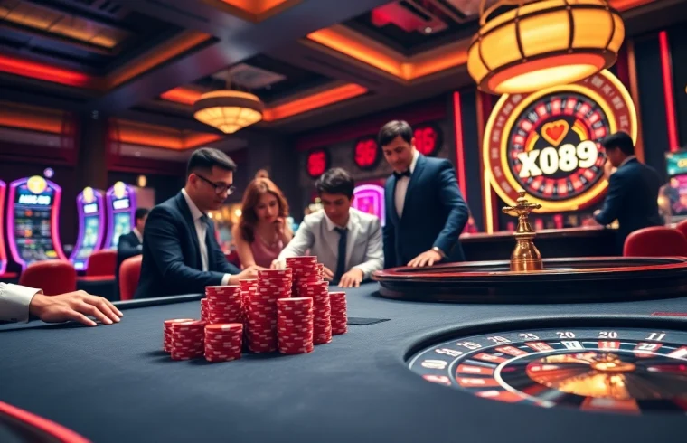 Experience the thrill of Man 88's casino games with vibrant slot machines and poker excitement.