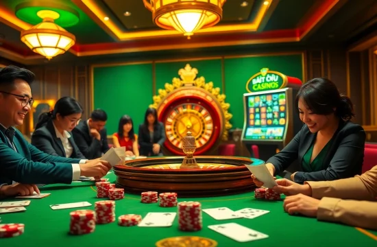 Engaging scene showcasing players strategizing in a casino, focusing on soi cầu lô kép strategies.