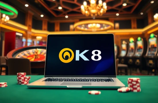 Experience the excitement at BK8 เว็บตรง with vibrant slot machines and a sophisticated poker setup.