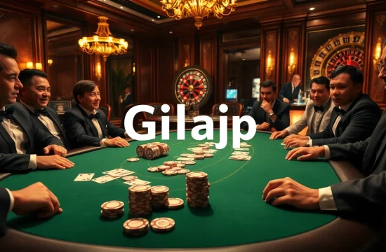 Experience high-stakes excitement at a luxurious casino featuring gilajp poker games and vibrant players.