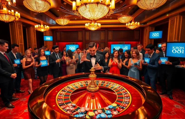 Players engaging with the thrilling roulette game at 88i casino, surrounded by excitement and high stakes.