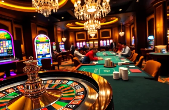 Exciting gambling scene at https://1haywin.us.com/ showcasing vibrant slots and roulette.