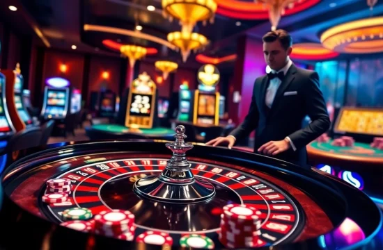 Exciting gaming action at https://okwin.blog/ featuring a vibrant roulette table and engaging players.